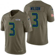 Seattle Seahawks #3 Russell Wilson Olive 2017 Salute to Service Limited Jersey