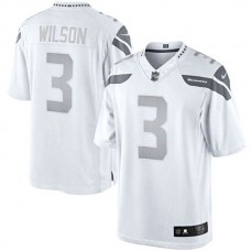 Seattle Seahawks #3 Russell Wilson White Platinum Limited Jersey