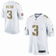 Seattle Seahawks #3 Russell Wilson White Salute To Service Jersey