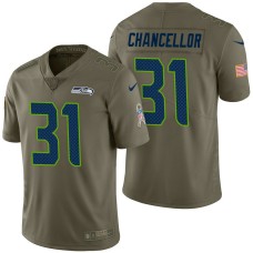 Seattle Seahawks #31 Kam Chancellor Olive 2017 Salute to Service Limited Jersey
