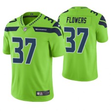 Seattle Seahawks #37 Tre Flowers Neon Green Vapor Untouchable Color Rush Limited Jersey