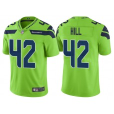 Seattle Seahawks #42 Delano Hill Neon Green Vapor Untouchable Color Rush Limited Jersey