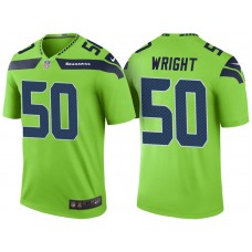Seattle Seahawks #50 K.J. Wright Neon Green Color Rush Legend Jersey