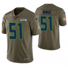 Seattle Seahawks #51 Barkevious Mingo Olive Salute to Service Jersey