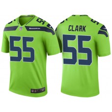 Seattle Seahawks #55 Frank Clark Neon Green Color Rush Legend Jersey
