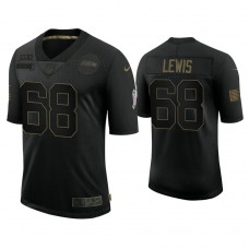Seattle Seahawks #68 Damien Lewis Black 2020 Salute to Service Limited Jersey
