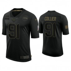 Seattle Seahawks #91 L.J. Collier Black 2020 Salute to Service Limited Jersey