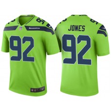 Seattle Seahawks #92 Nazair Jones Neon Green Color Rush Legend Jersey