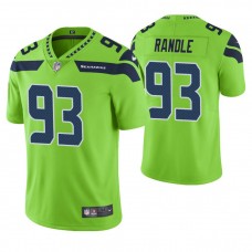 Seattle Seahawks #93 John Randle Neon Green Vapor Untouchable Color Rush Limited Retired Player Jersey