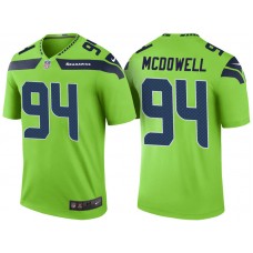 Seattle Seahawks #94 Malik McDowell Neon Green Color Rush Legend Jersey