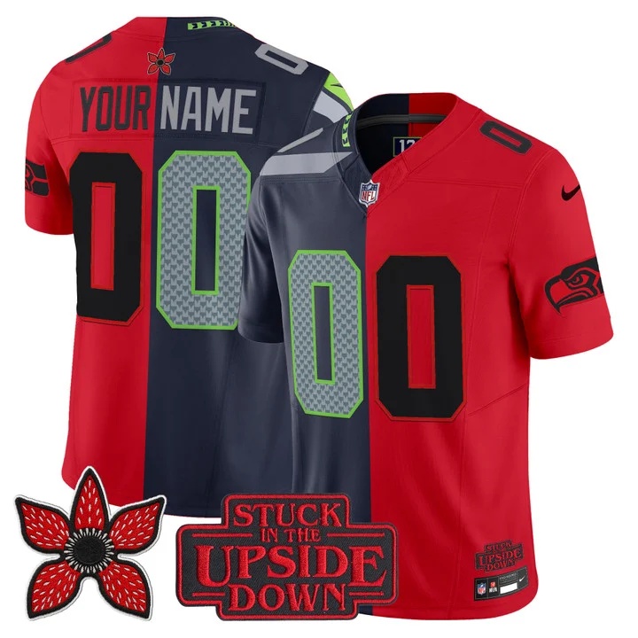 Seattle Seahawks 'Upside Down Edition' Vapor Limited Custom Jersey - All    Stitched
