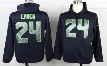 Seattle Seahawks 24 Marshawn Lynch Pullover Hoodie Blue