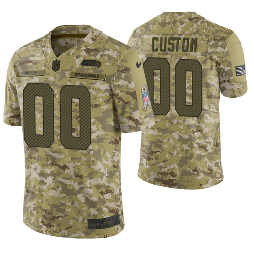 Seattle Seahawks Custom Camo 2018 Salute to Service Limited Jersey