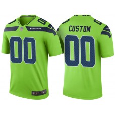 Seattle Seahawks Green Color Rush Legend Customized Jersey