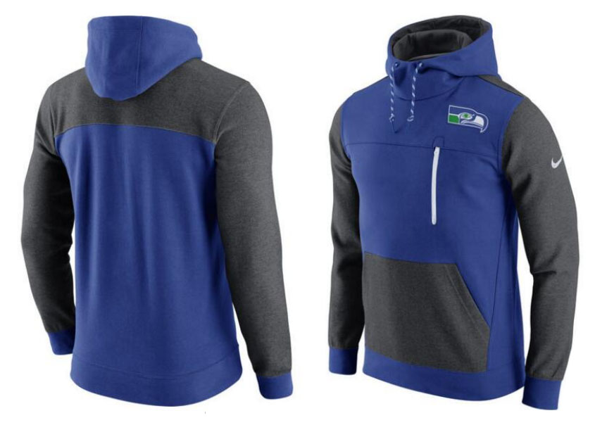 Seattle Seahawks Nike AV15 Fleece Pullover Hoodie Royal Charcoal