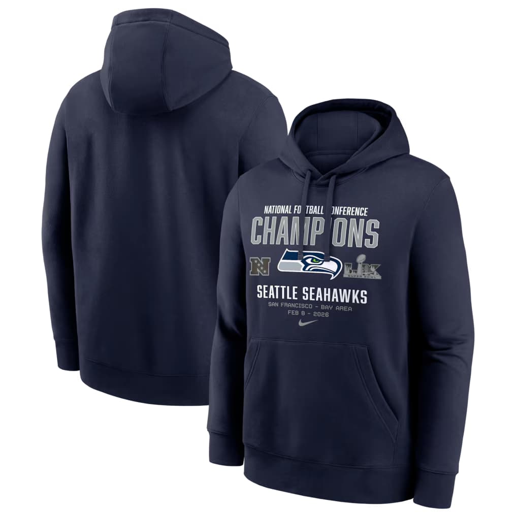 Seattle Seahawks Nike Super Bowl LX Champions   Hoodie Jersey-    