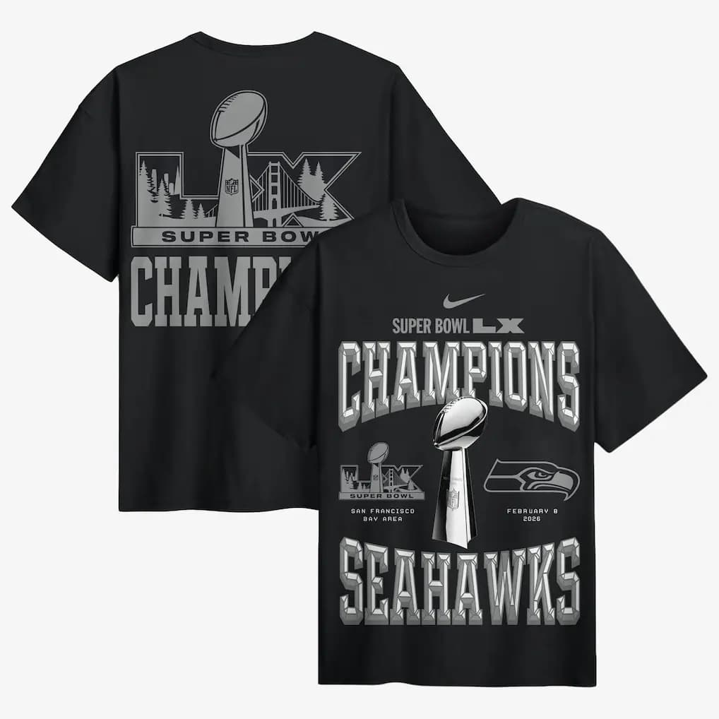 Seattle Seahawks Nike Super Bowl LX Champions Locker Room Trophy Collection Authentic T-Shirt