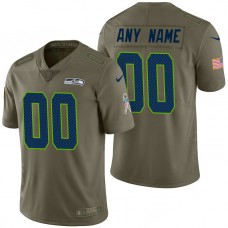 Seattle Seahawks Olive 2017 Salute to Service Limited Customized Jersey