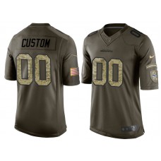 Seattle Seahawks Olive Camo Salute to Service Customized Jersey