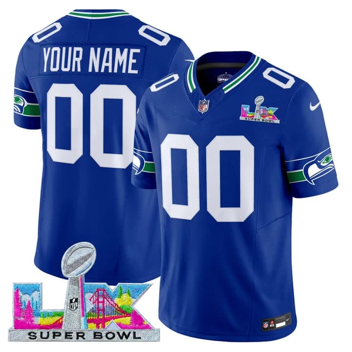 Seattle Seahawks Super Bowl LX Vapor Limited Custom Jersey - All  Stitched