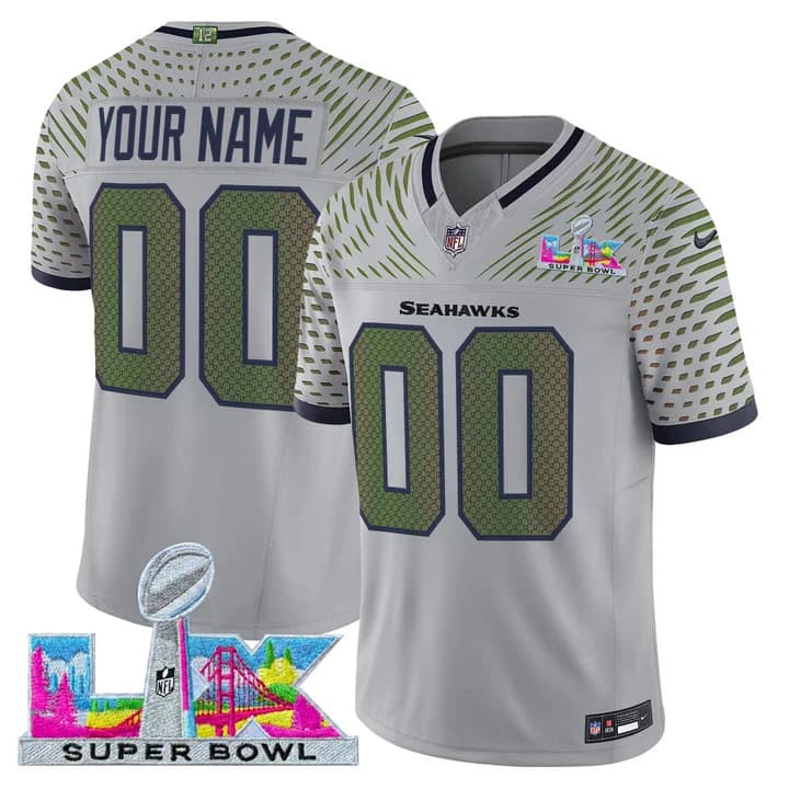 Seattle Seahawks Super Bowl LX Vapor Limited Custom Jersey - All Stitched