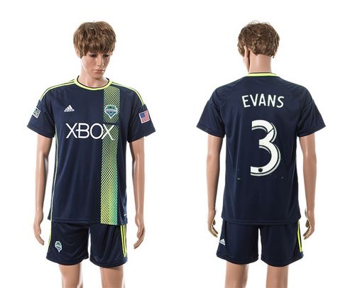 Seattle Sounders #3 Evans Away Soccer Club Jersey