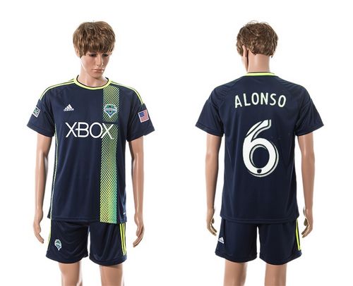 Seattle Sounders #6 Alonso Away Soccer Club Jersey