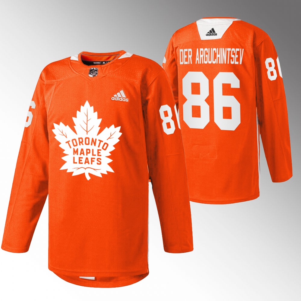 Semyon Der-Arguchintsev Maple Leafs Every Child Matters Jersey Orange Warmup