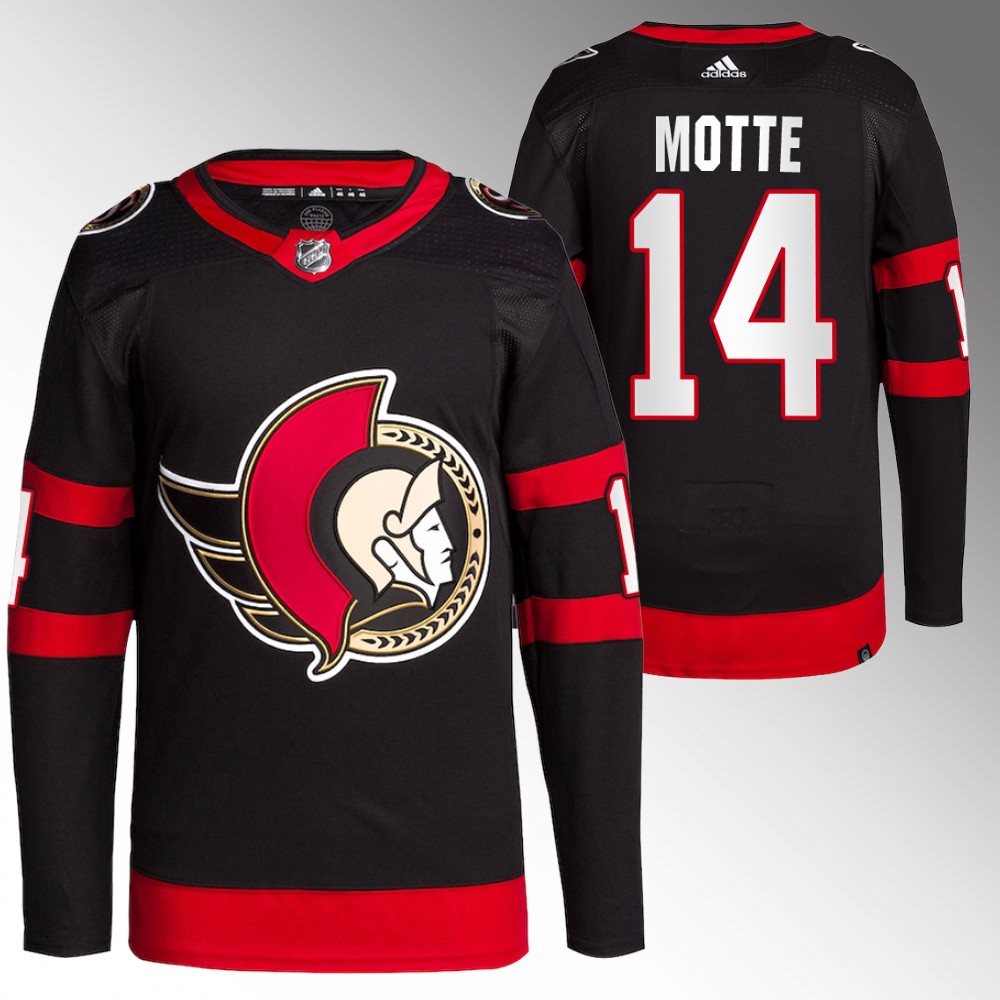 Senators #14 Tyler Motte Black 2022-23 Primegreen Authentic Jersey