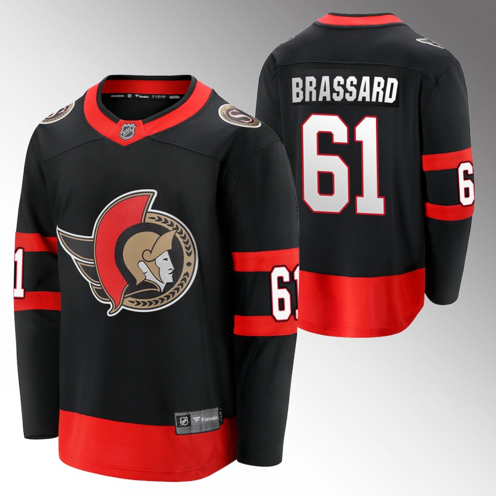Senators #61 Derick Brassard Black Home Jersey