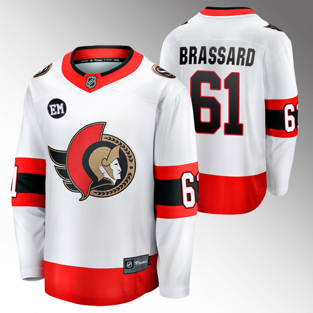 Senators #61 Derick Brassard White Away Jersey