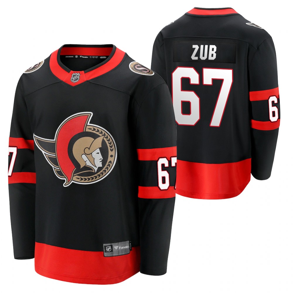 Senators #67 Artyom Zub Black 2020-21 Home Jersey