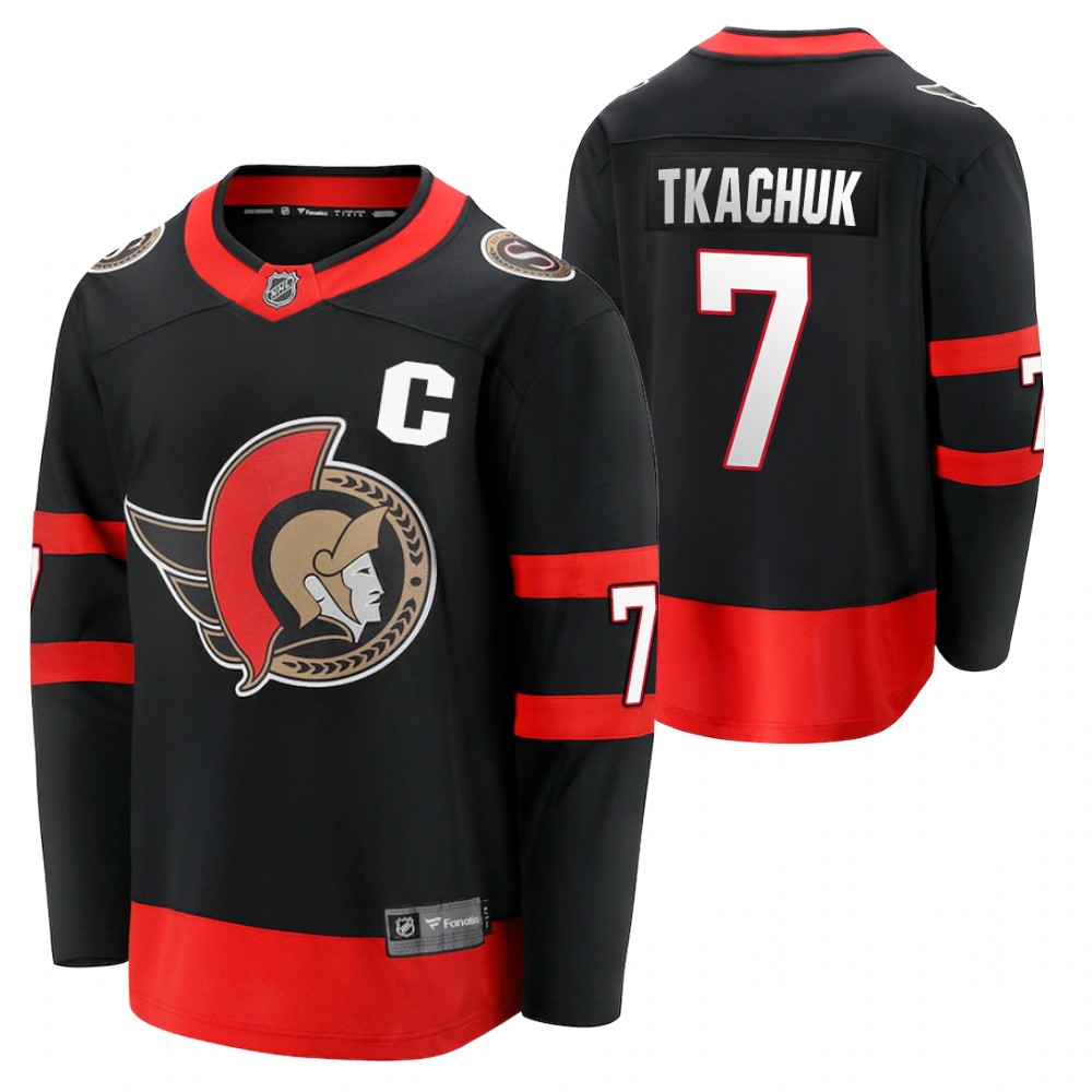 Senators #7 Brady Tkachuk Black Home Jersey