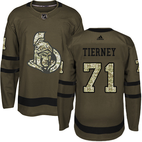 Senators #71 Chris Tierney Green Salute to Service Stitched Hockey Jersey
