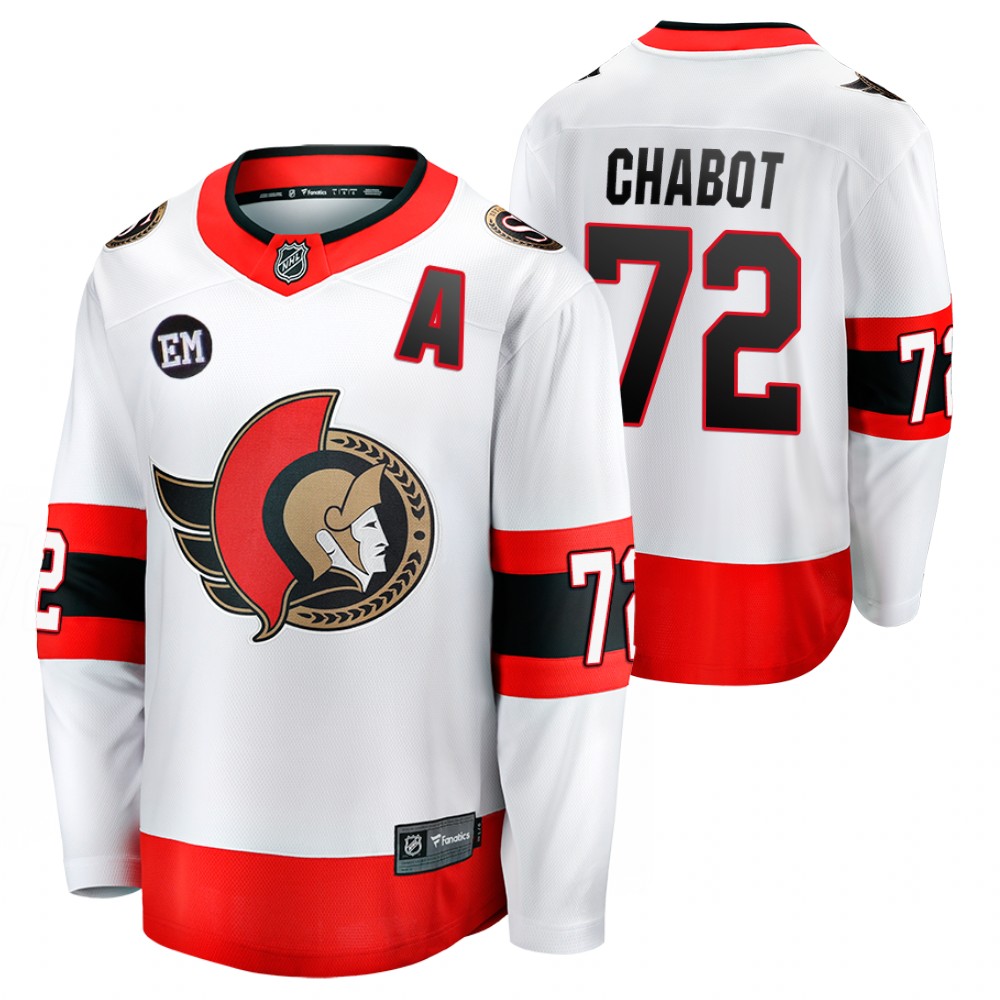 Senators #72 Thomas Chabot White 2022-23 Mr. Melnyk Patch Jersey