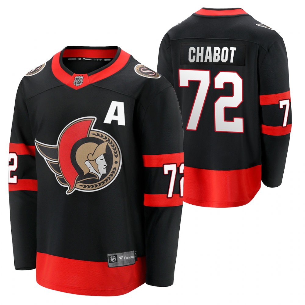 Senators #72 thomas chabot Black 2020-21 Home Jersey