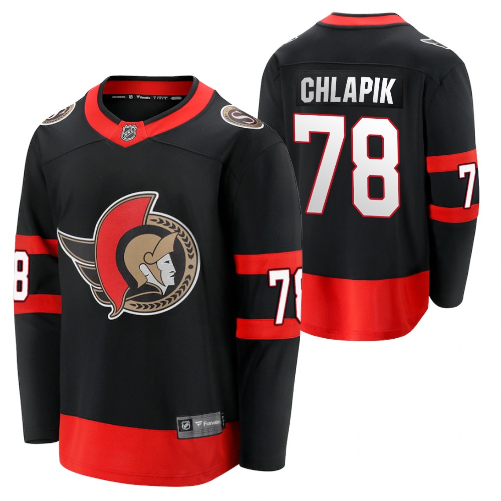 Senators #78 Filip Chlapik Black 2020-21 Home Jersey