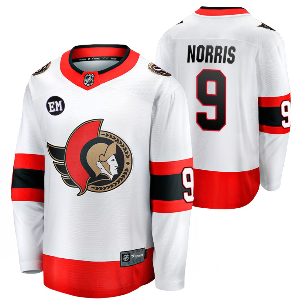 Senators #9 Josh Norris White 2022-23 Mr. Melnyk Patch Jersey