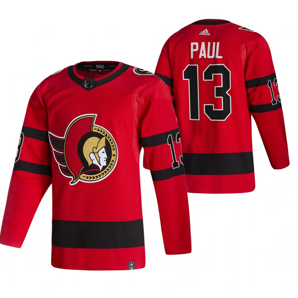 Senators 2021 Reverse Retro #13 Nick Paul Red Jersey Special Edition Authentic