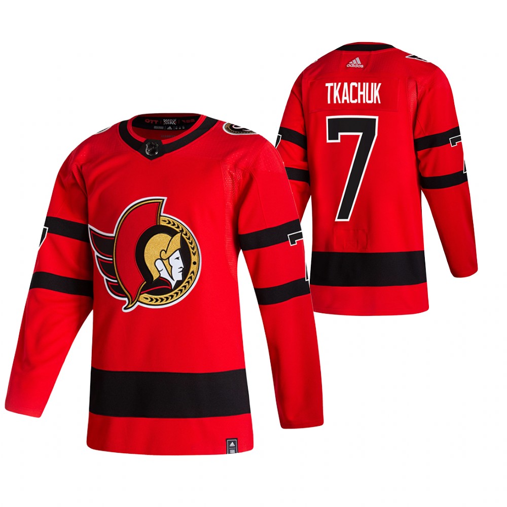 Senators 2021 Reverse Retro #7 brady tkachuk Red Jersey Special Edition Authentic