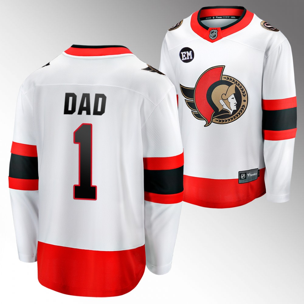 Senators 2022 Fathers Day Gift White Jersey NO.1 Dad
