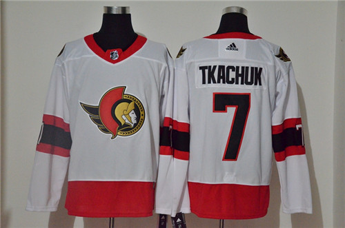 Senators 7 Brady Tkachuk White 2020-21 Reverse Retro Adidas Jersey