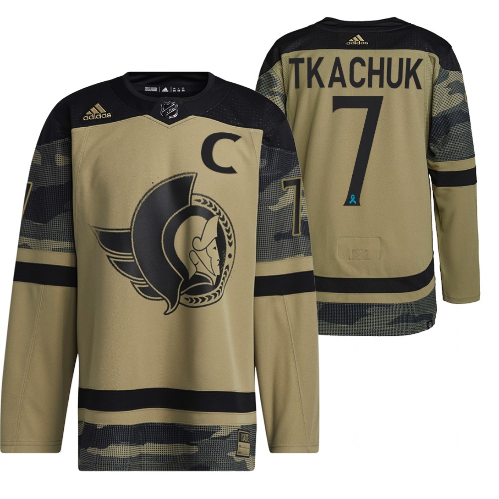 Senators Brady Tkachuk Canadian Armed Force Camo 2021 CAF Night Jersey