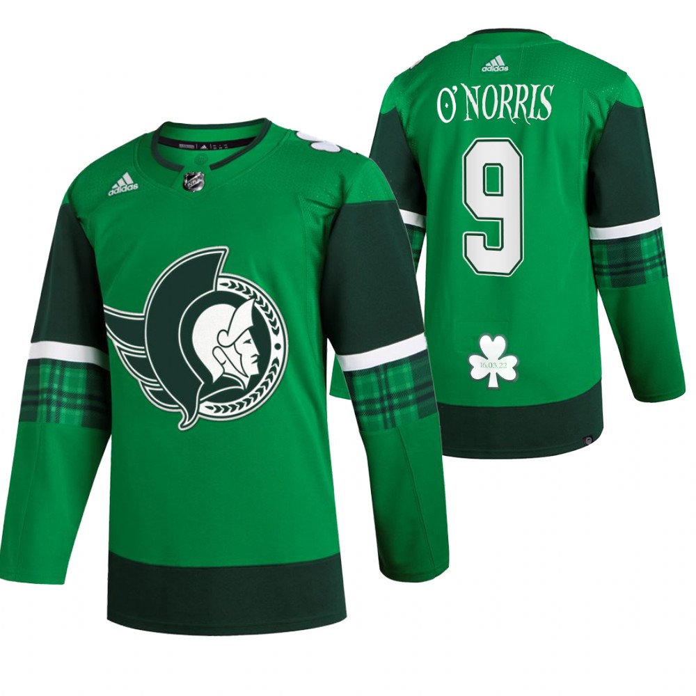 Senators Josh Norris St. Patrick Green #9 Jersey 2022