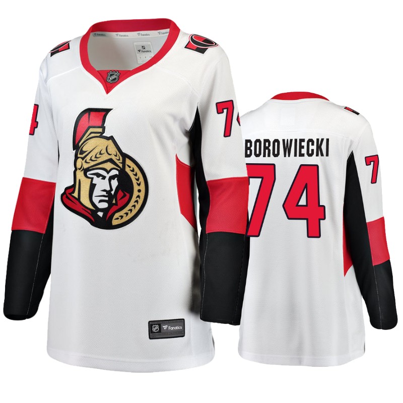 Senators Mark Borowiecki White Away Breakaway Alternate Jersey