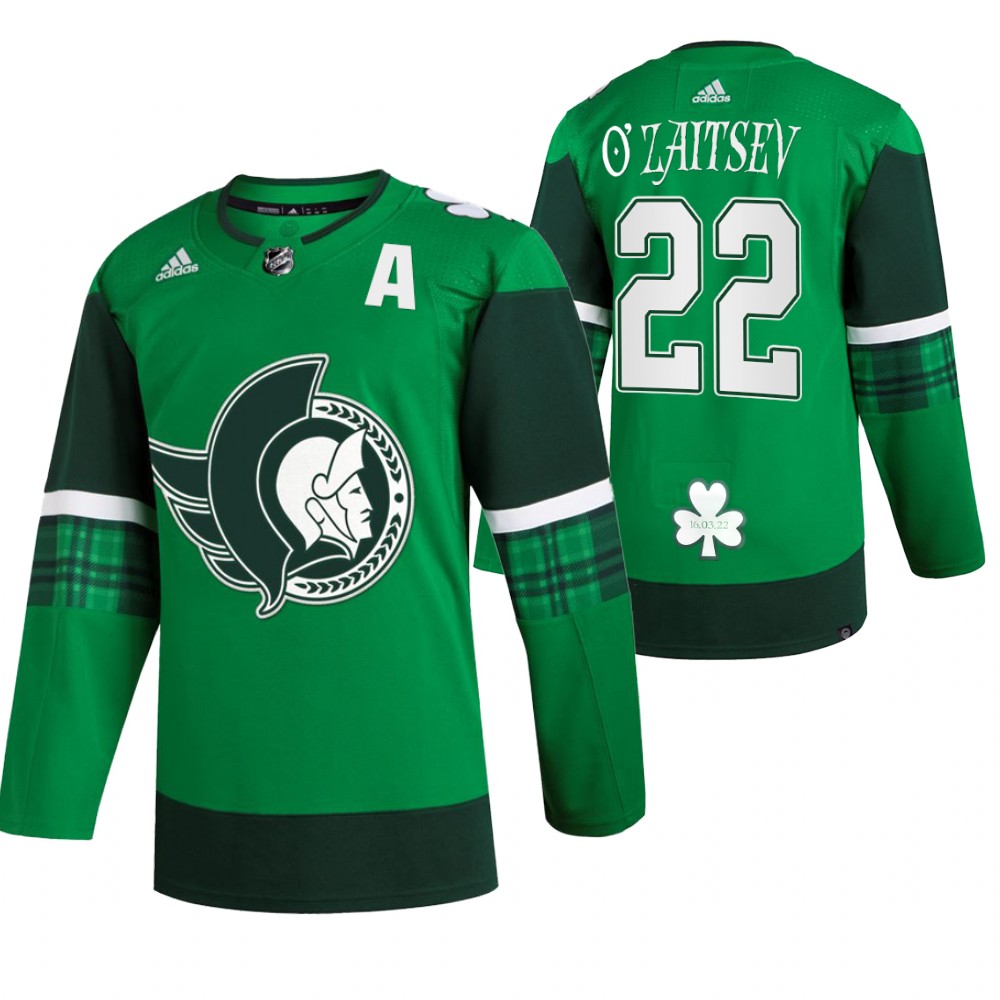 Senators Nikita Zaitsev St. Patrick Green #22 Jersey 2022