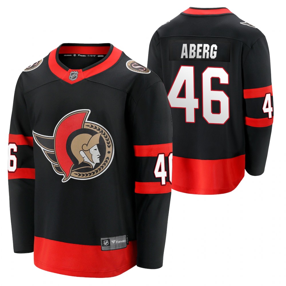 Senators Pontus Aberg Jersey Home Black Player Men
