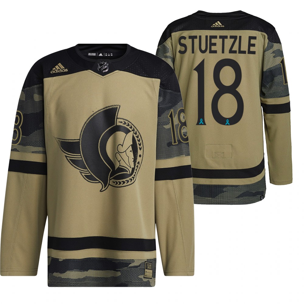 Senators Tim Stuetzle Canadian Armed Force Camo 2021 CAF Night Jersey