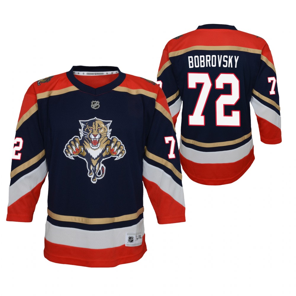 Sergei Bobrovsky Florida Panthers 2021 Reverse Retro Navy Youth Jersey Replica