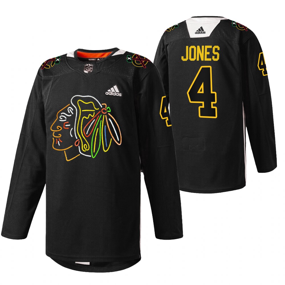 Seth Jones Blackhawks Foundation Night Jersey Black Warm-Up